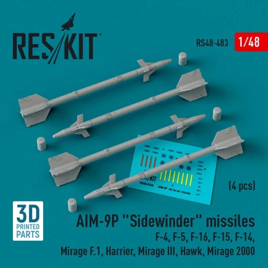 AIM-9P Sidewinder missiles (4 pcs) (F-4, F-5, F-16, F-15, F-14, Mir...
