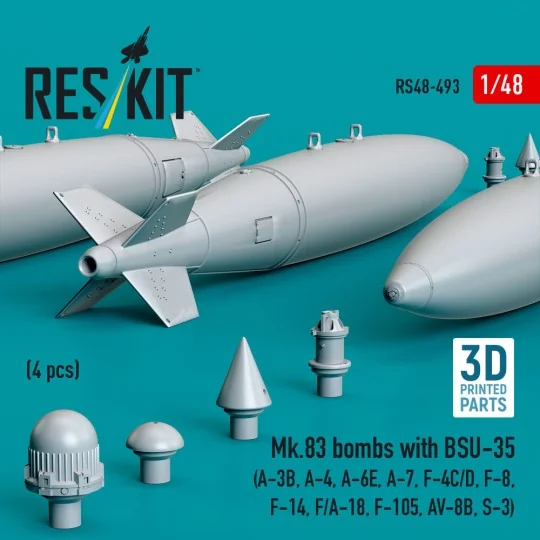 Mk.83 bombs with BSU-35 (4 pcs) (A-3B, A-4, A-6E, A-7, F-4C/D, F-8,...