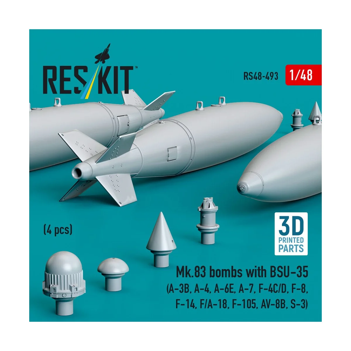 Mk.83 bombs with BSU-35 (4 pcs) (A-3B, A-4, A-6E, A-7, F-4C/D, F-8,...