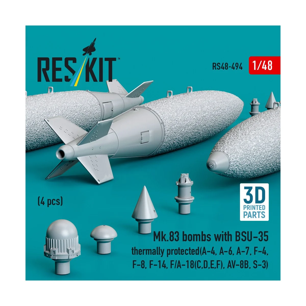Mk.83 bombs with BSU-35 thermally protected (4 pcs) (A-4, A-6, A-7,...