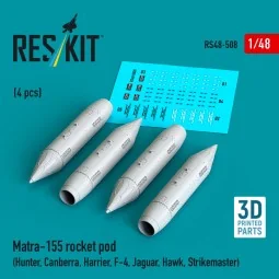 Matra-155 rocket pod (4 pcs) (Hunter, Canberra, Harrier, F-4, Jagua...