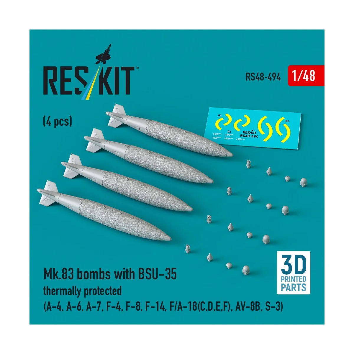Mk.83 bombs with BSU-35 thermally protected (4 pcs) (A-4, A-6, A-7,...
