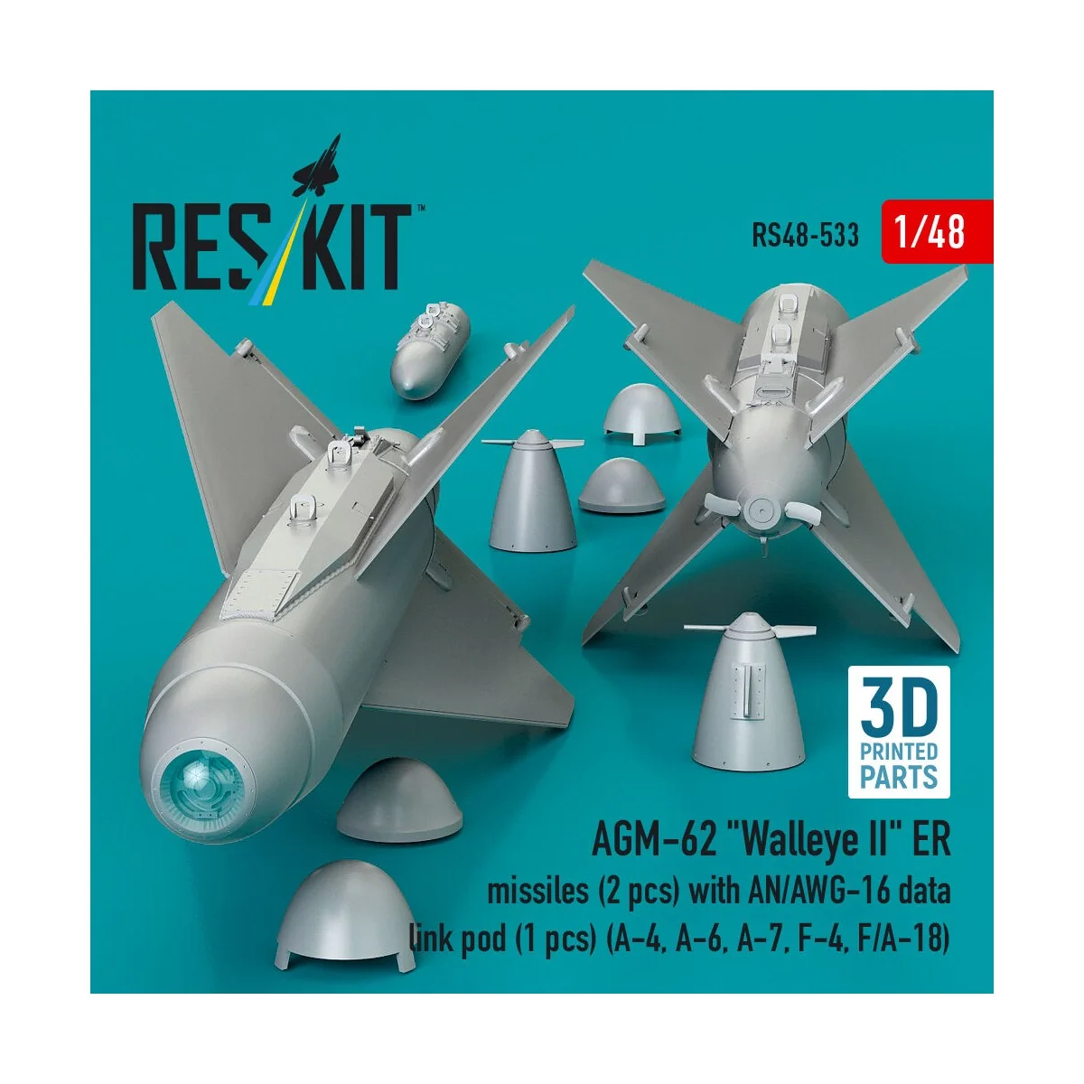 AGM-62 Walleye II ER missiles (2 pcs) with AN/AWG-16 data link pod ...