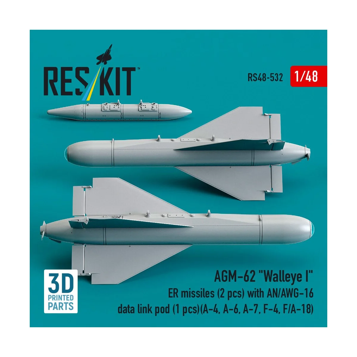AGM-62 Walleye I ER missiles (2 pcs) with AN/AWG-16 data link pod (...