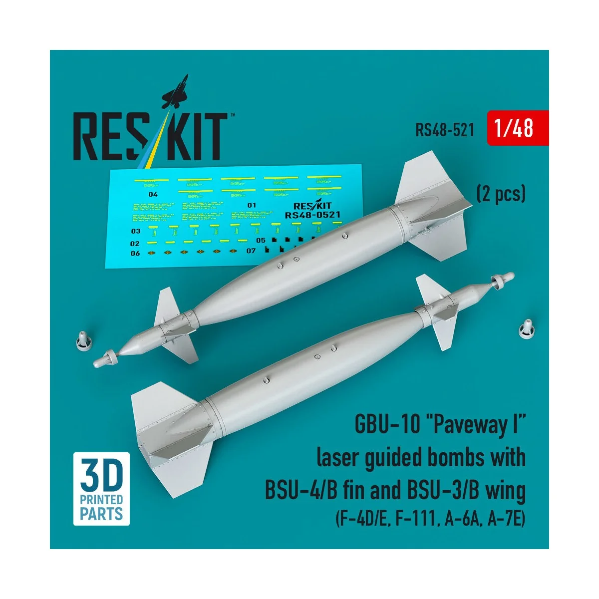 GBU-10 Paveway I laser guided bombs with BSU-4/B fin and BSU-3/B wi...