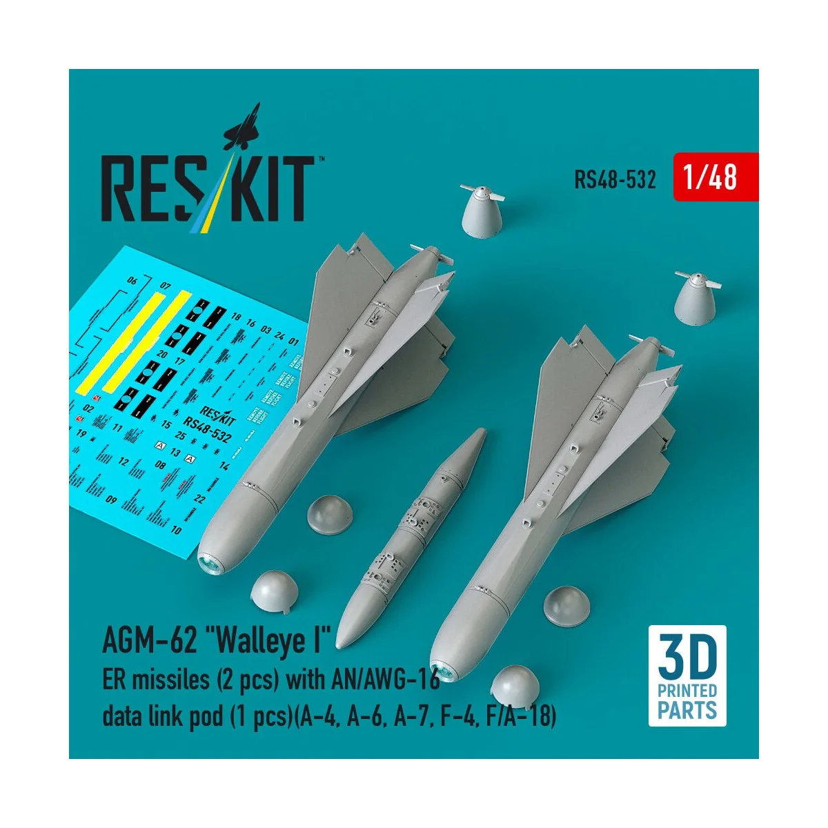 AGM-62 Walleye I ER missiles (2 pcs) with AN/AWG-16 data link pod (...