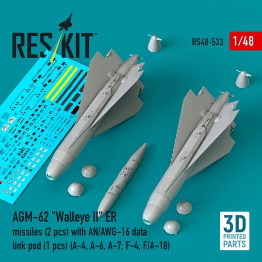 AGM-62 Walleye II ER missiles (2 pcs) with AN/AWG-16 data link pod ...