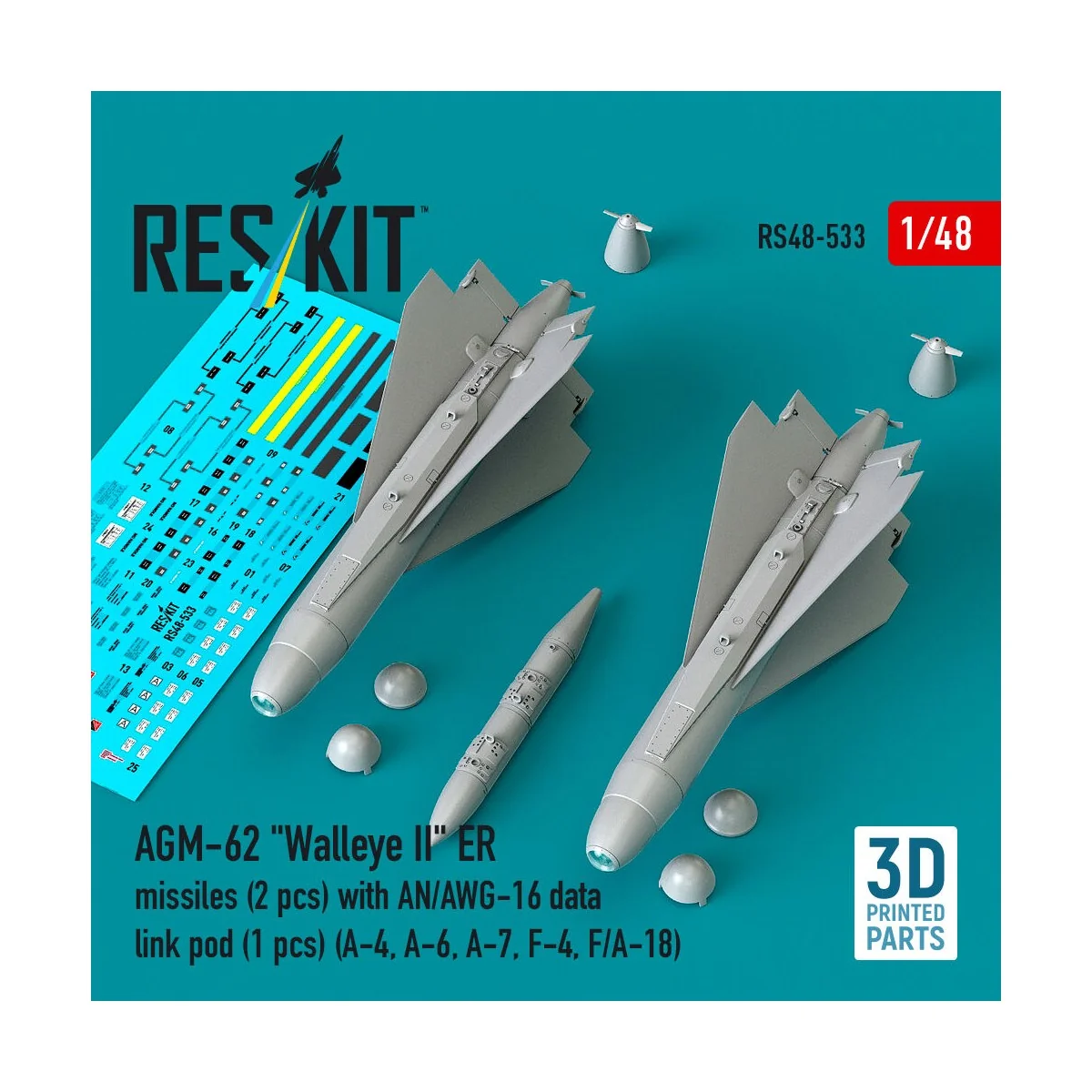 AGM-62 Walleye II ER missiles (2 pcs) with AN/AWG-16 data link pod ...