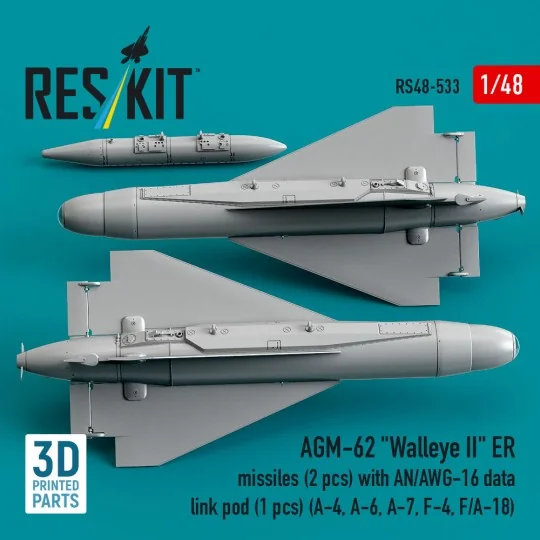 AGM-62 Walleye II ER missiles (2 pcs) with AN/AWG-16 data link pod ...