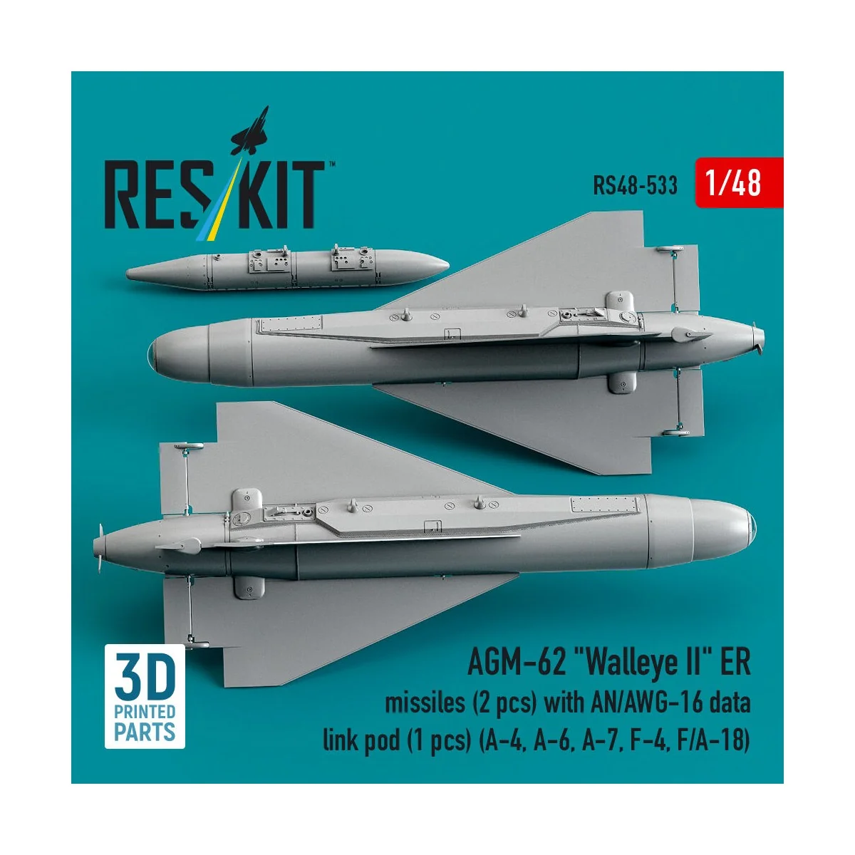 AGM-62 Walleye II ER missiles (2 pcs) with AN/AWG-16 data link pod ...