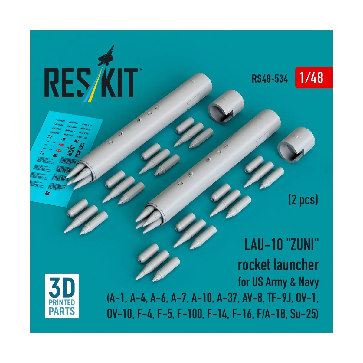 LAU-10 ZUNI rocket launcher for US Army & Navy (2 pcs) (A-1, A-4, A...