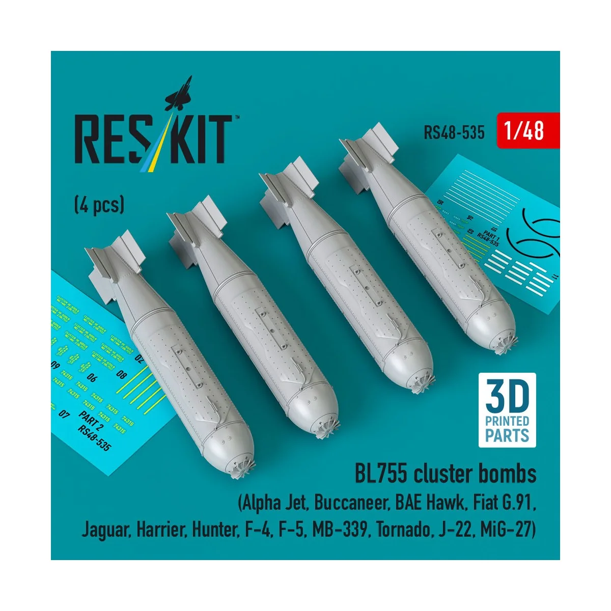 BL755 cluster bombs (4 pcs) (Alpha Jet, Buccaneer, BAE Hawk, Fiat G...