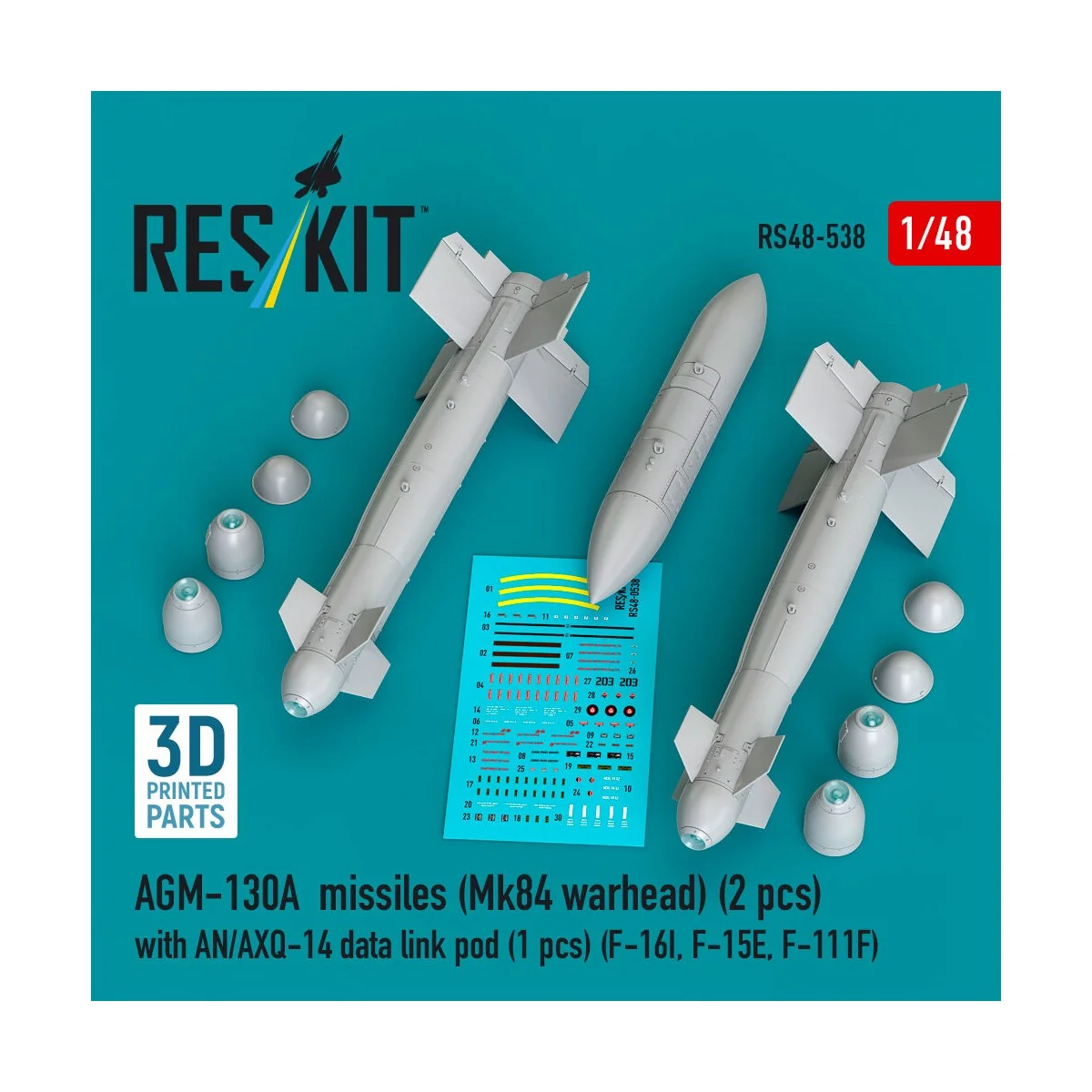 AGM-130A missiles (2 pcs) (Mk84 warhead) with AN/AXQ-14 data link p...