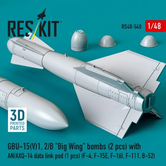 GBU-15(V)1, 2/B Big Wing bombs (2 pcs) with AN/AXQ-14 data link pod...