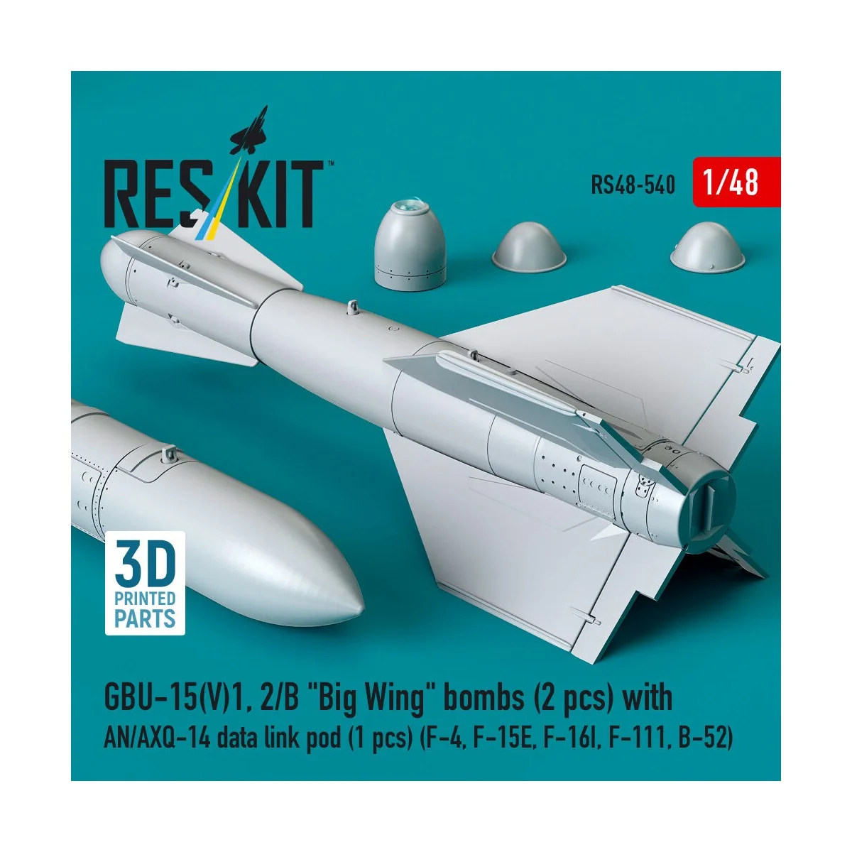 GBU-15(V)1, 2/B Big Wing bombs (2 pcs) with AN/AXQ-14 data link pod...