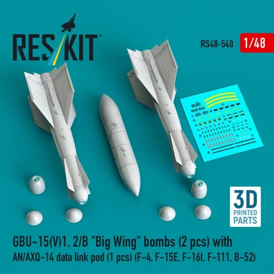 GBU-15(V)1, 2/B Big Wing bombs (2 pcs) with AN/AXQ-14 data link pod...