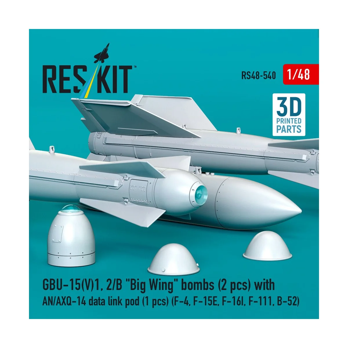 GBU-15(V)1, 2/B Big Wing bombs (2 pcs) with AN/AXQ-14 data link pod...