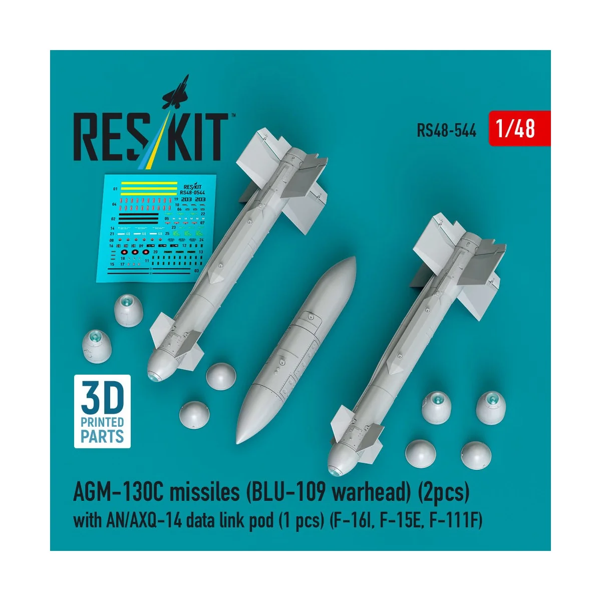 AGM-130C missiles (2 pcs) (BLU-109 warhead) with AN/AXQ-14 data lin...