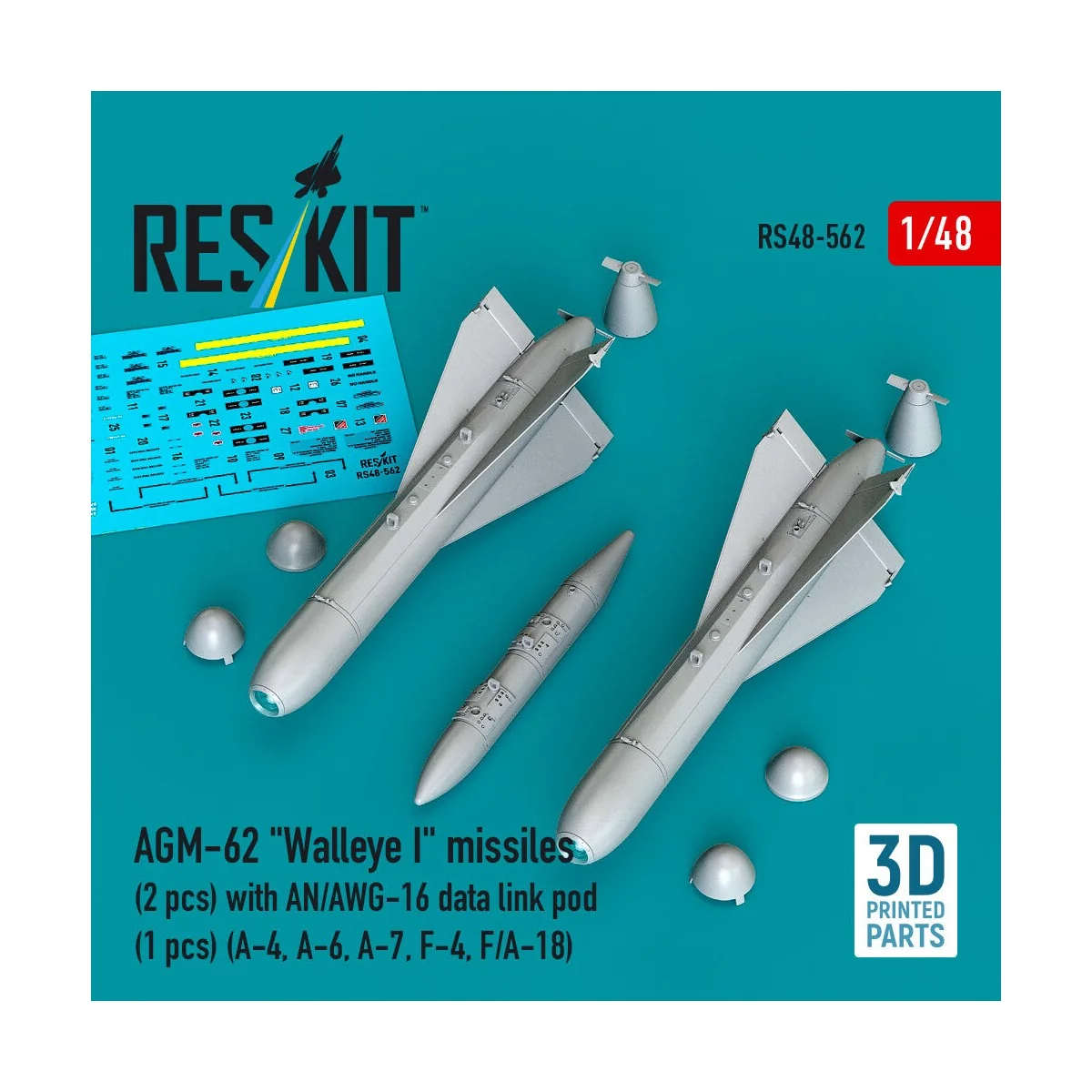 AGM-62 Walleye I missiles (2 pcs) with AN/AWG-16 data link pod (1 p...