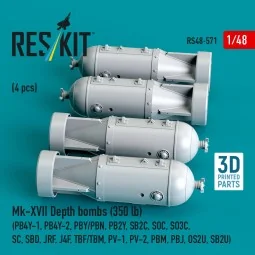 Mk-XVII Depth bombs (350 lb) (4 pcs) (PB4Y-1, PB4Y-2, PBY/PBN, PB2Y...