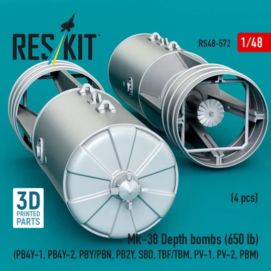 Mk-38 Depth bombs (650 lb) (4 pcs) (PB4Y-1, PB4Y-2, PBY/PBN, PB2Y, ...