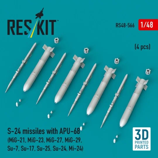 S-24 missiles with APU-68 (4 pcs) (MiG-21, MiG-23, MiG-27, MiG-29, ...
