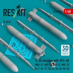 S-24 missiles with APU-68 (4 pcs) (MiG-21, MiG-23, MiG-27, MiG-29, ...