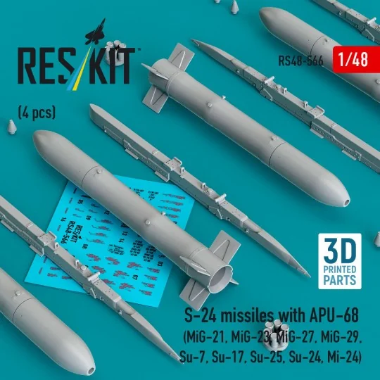 S-24 missiles with APU-68 (4 pcs) (MiG-21, MiG-23, MiG-27, MiG-29, ...
