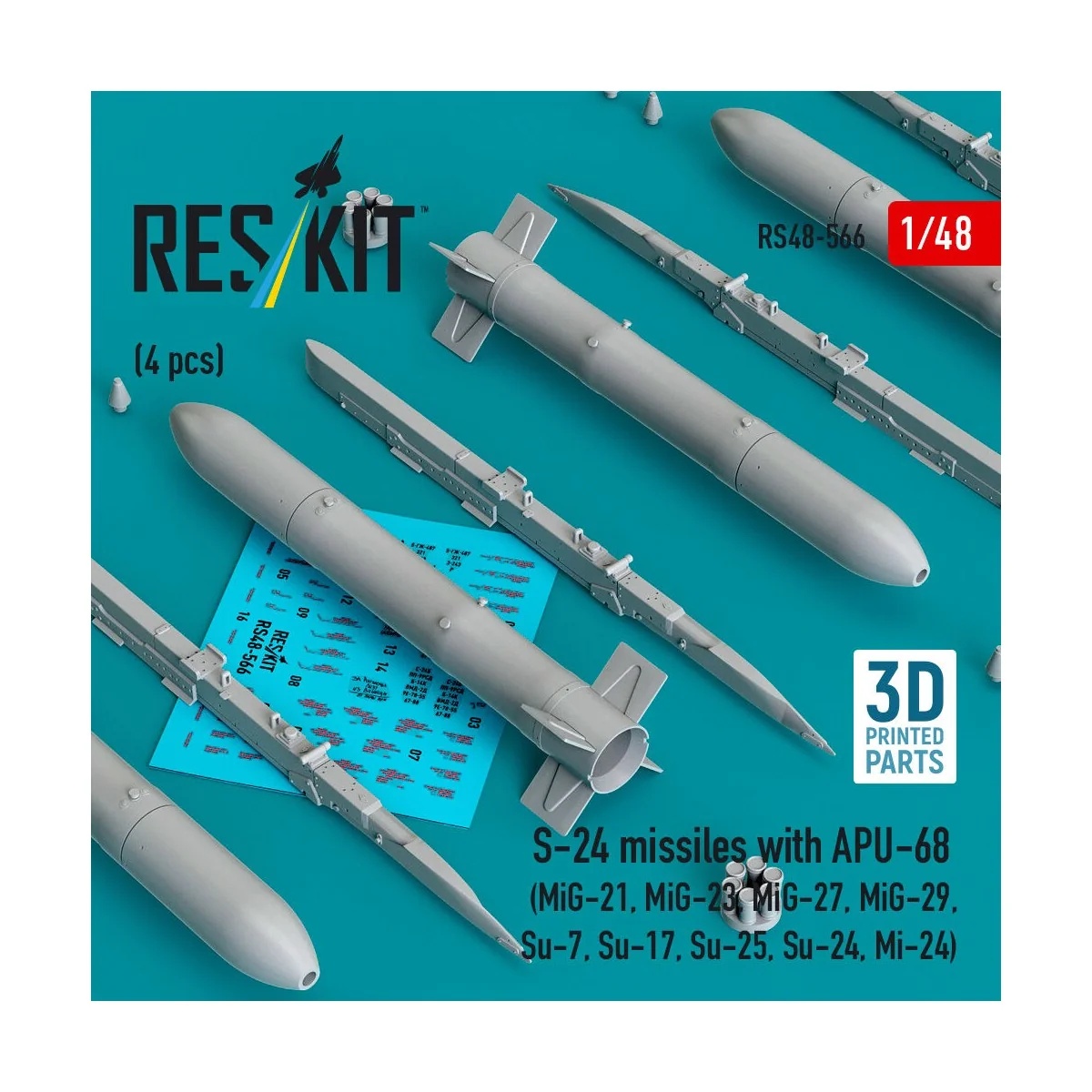 S-24 missiles with APU-68 (4 pcs) (MiG-21, MiG-23, MiG-27, MiG-29, ...