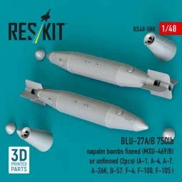 BLU-27A/B 750lb napalm bombs finned (MXU-469/B) or unfinned (2pcs) ...