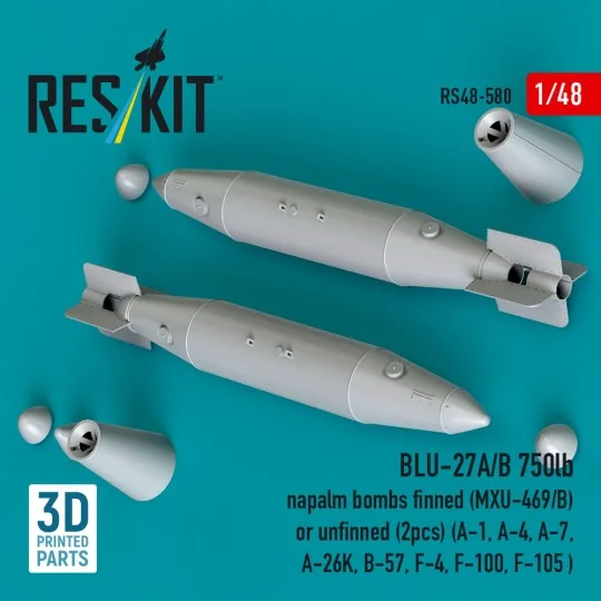 BLU-27A/B 750lb napalm bombs finned (MXU-469/B) or unfinned (2pcs) ...