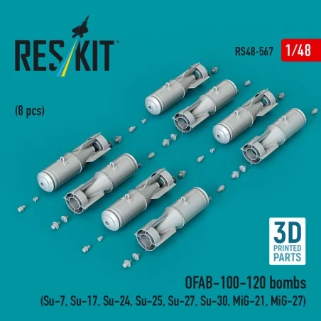 OFAB-100-120 bombs (8 pcs) (Su-7, Su-17, Su-24, Su-25, Su-27, Su-30...