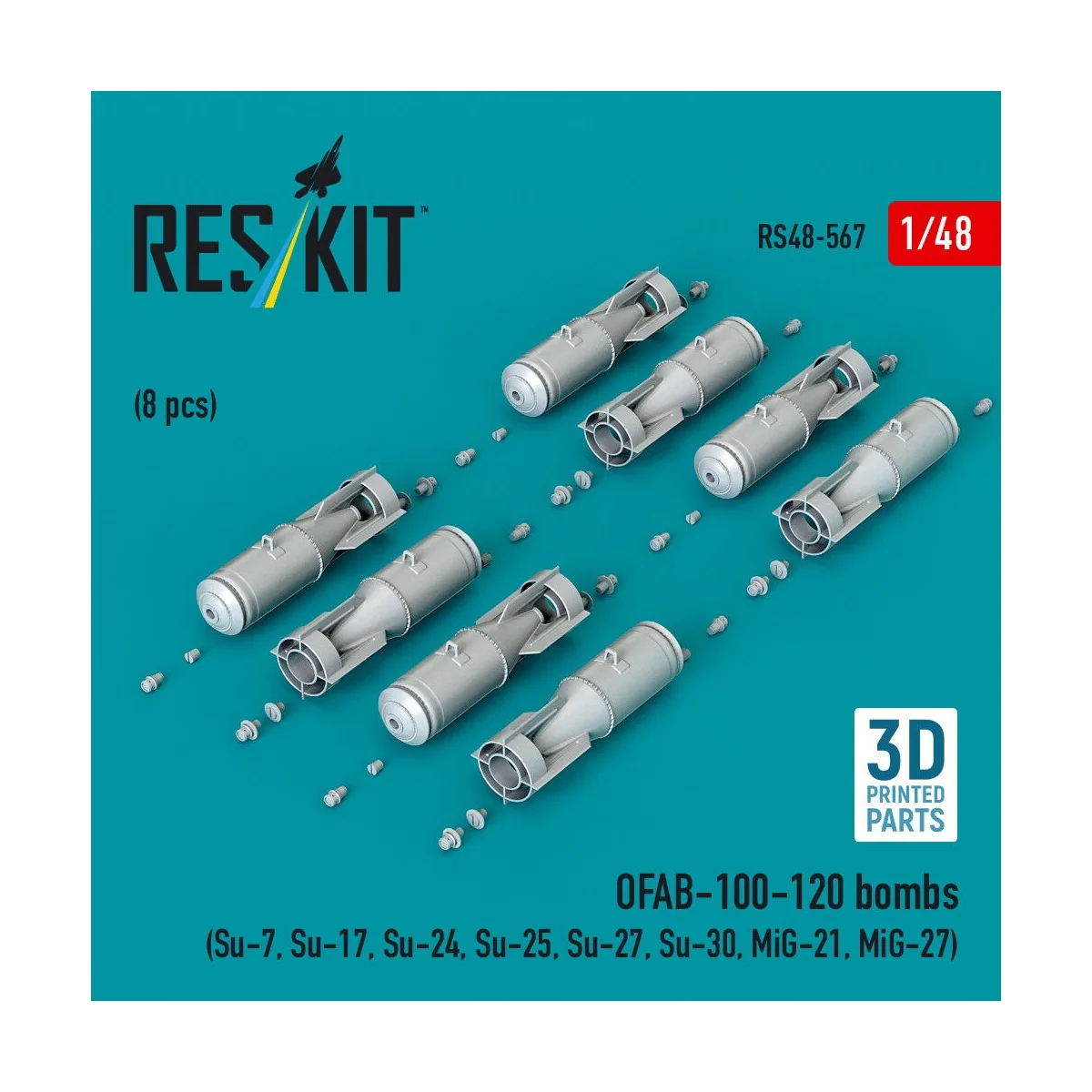 OFAB-100-120 bombs (8 pcs) (Su-7, Su-17, Su-24, Su-25, Su-27, Su-30...
