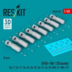 OFAB-100-120 bombs (8 pcs) (Su-7, Su-17, Su-24, Su-25, Su-27, Su-30...