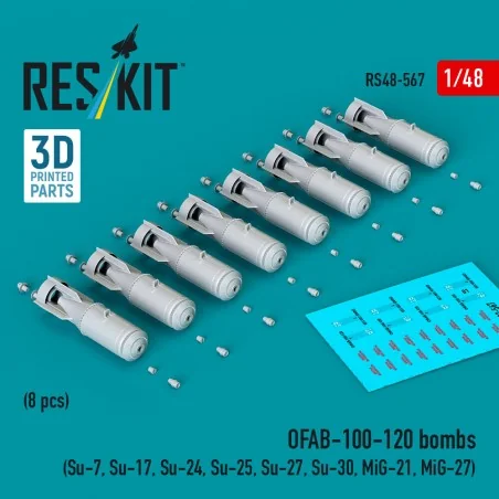 OFAB-100-120 bombs (8 pcs) (Su-7, Su-17, Su-24, Su-25, Su-27, Su-30...