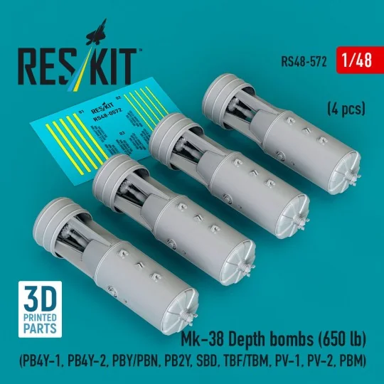 Mk-38 Depth bombs (650 lb) (4 pcs) (PB4Y-1, PB4Y-2, PBY/PBN, PB2Y, ...