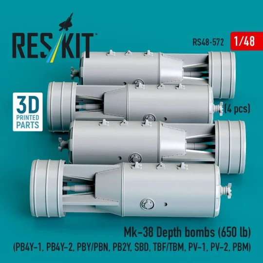 Mk-38 Depth bombs (650 lb) (4 pcs) (PB4Y-1, PB4Y-2, PBY/PBN, PB2Y, ...