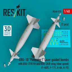 GBU-10 Paveway I laser guided bombs with BSU-37/B fin and BSU-3A/B ...