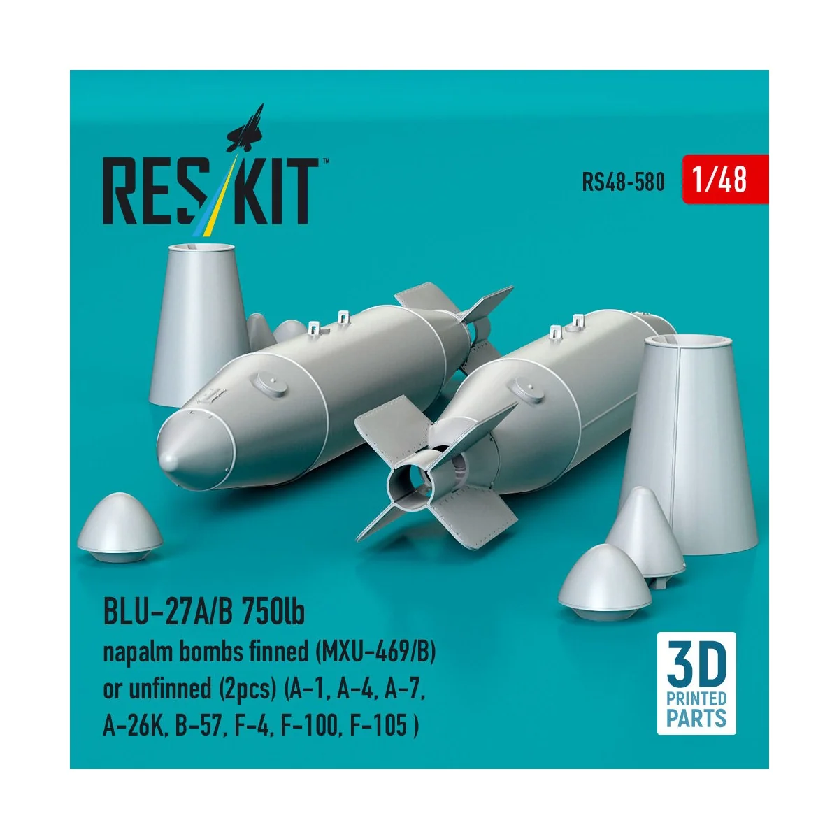 BLU-27A/B 750lb napalm bombs finned (MXU-469/B) or unfinned (2pcs) ...