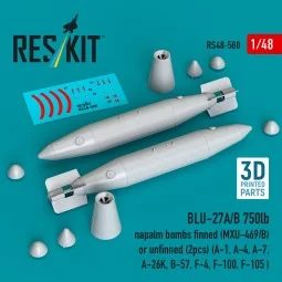 BLU-27A/B 750lb napalm bombs finned (MXU-469/B) or unfinned (2pcs) ...
