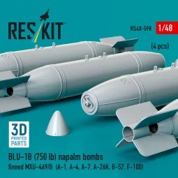 BLU-1B (750 lb) napalm bombs finned MXU-469/B (4 pcs) (A-1, A-4, A-...