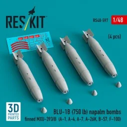 BLU-1B (750 lb) napalm bombs finned MXU-393/B (4 pcs) (A-1, A-4, A-... 2
