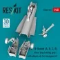 F/A-18 Hornet (A, B, C, D) wheel bays, landing gears with wheels se...