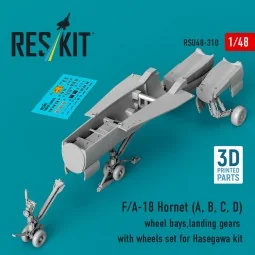F/A-18 Hornet (A, B, C, D) wheel bays, landing gears with wheels se...