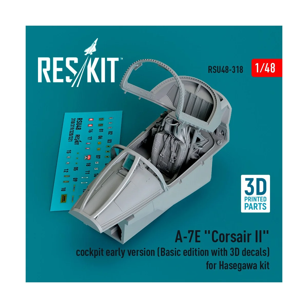 A-7E Corsair II cockpit early version (Basic edition with 3D decals...