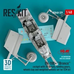 OV-10D+ Bronco Cockpit, landing gears, wheels bay and weighted whee...
