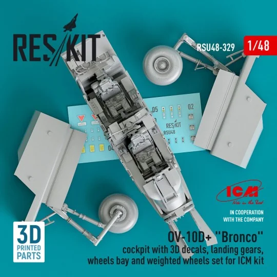 OV-10D+ Bronco Cockpit, landing gears, wheels bay and weighted whee...