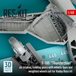 F-105 Thunderchief air intakes, landing gears with wheels bays and ...