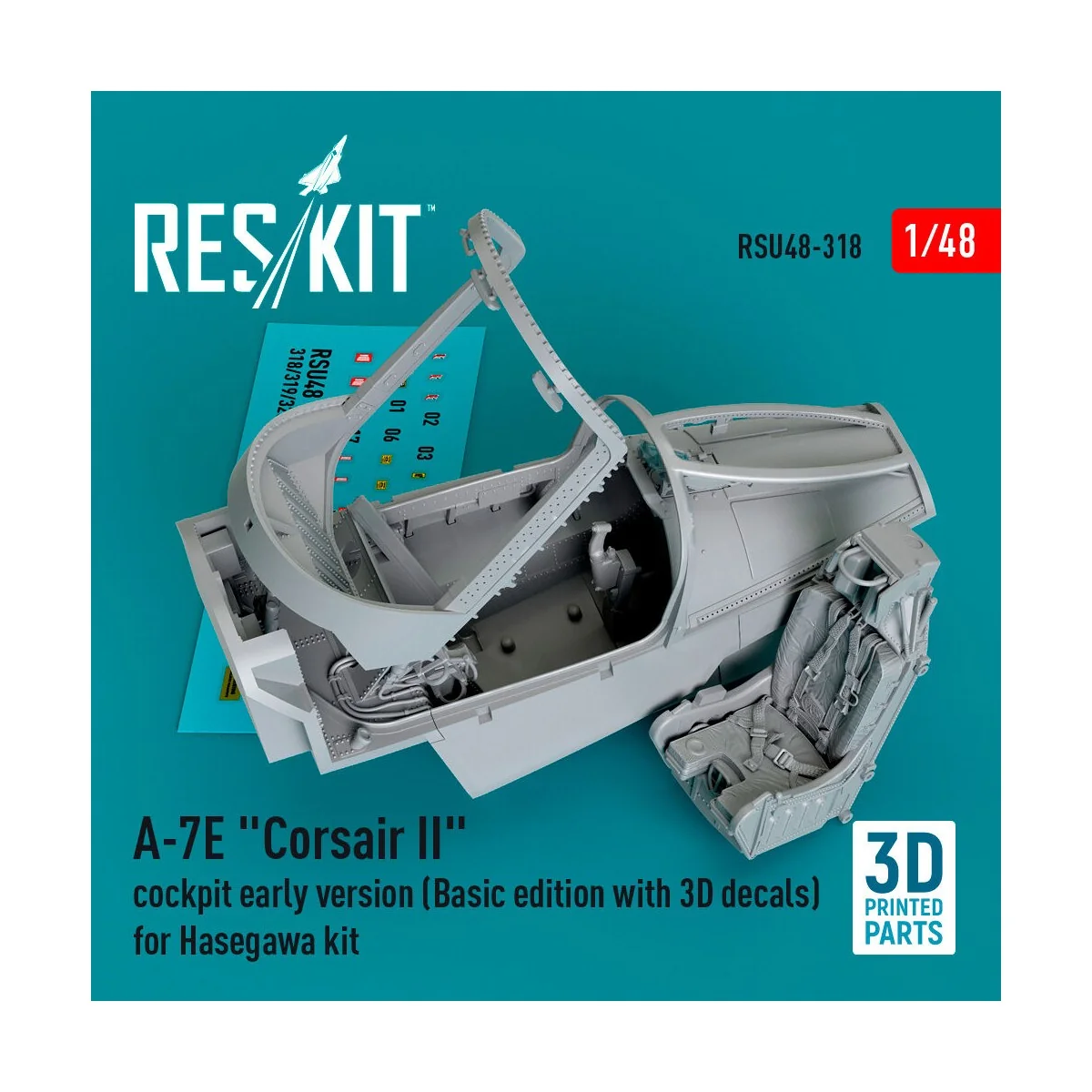 A-7E Corsair II cockpit early version (Basic edition with 3D decals...