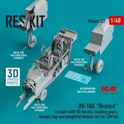 OV-10A Bronco cockpit, landing gears, wheels bay and weighted wheel... 2